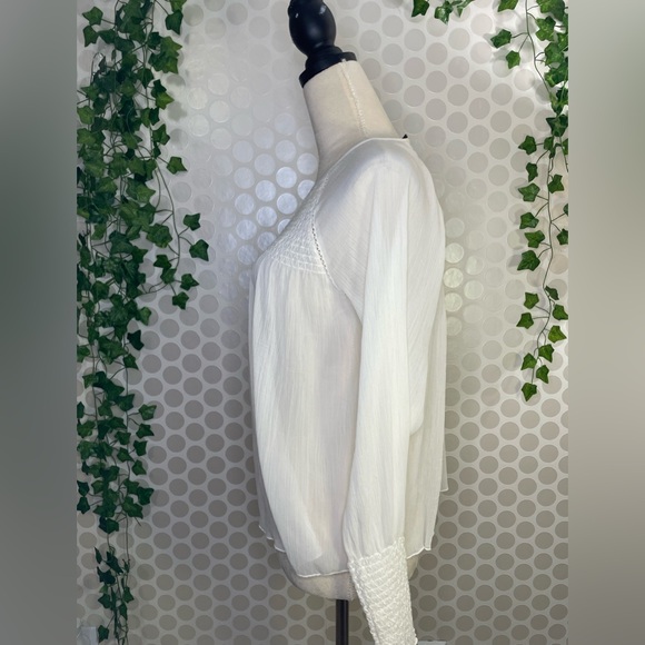 ZARA Basic women's ivory blouse  Size S. Elastic draped neckline and sleeves - Picture 4 of 15